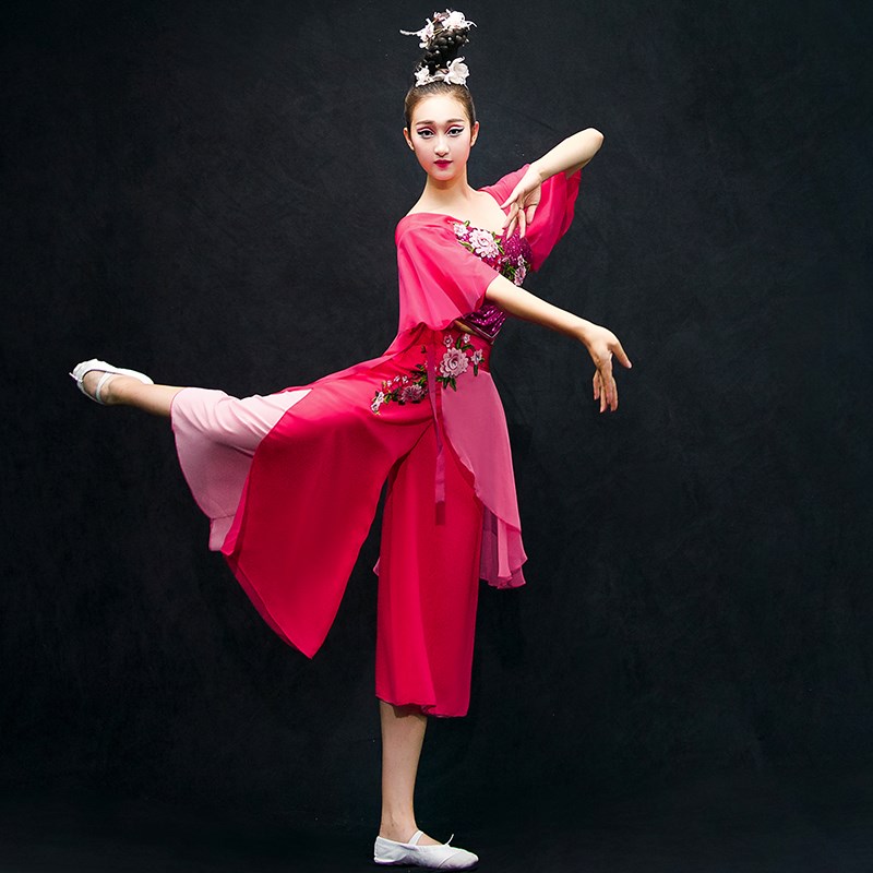 好货秧歌服演出服2025新款夏古典舞蹈服装雪纺扇子舞广场舞套装成