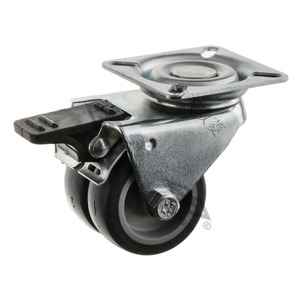 新品厂促航空储万向滑轮小推车橡胶轮子静音带煞车带煞车静音转品