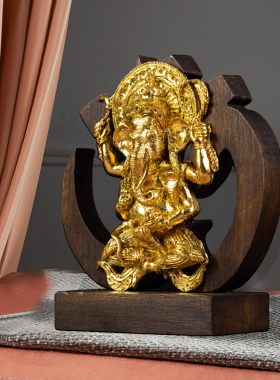 泰国木雕工艺品象鼻神摆件客厅玄关书房桌面创意家居禅意装饰摆设