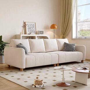 小户型沙发奶油风布艺沙发小户型客厅现代简约直排公寓高脚沙发