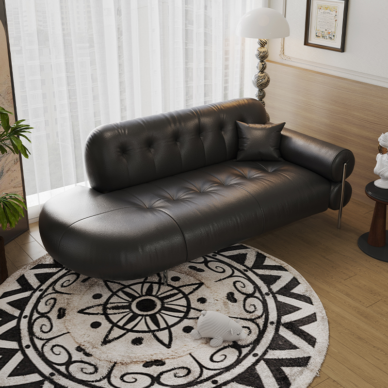 法式复古风皮艺沙发贵妃躺椅酒店