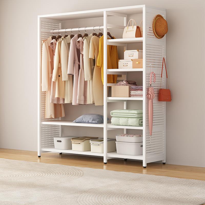 金属洞洞板衣柜家用卧室开放式衣帽架组合步入式衣帽间落地置物架