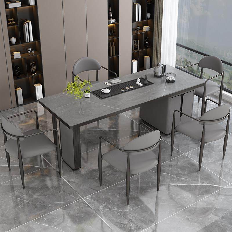 岩板茶桌椅组合一桌五椅现代简约家用阳台客厅办公室泡茶台桌一体,住宅家具,家用茶台/茶桌,淘宝优惠券,粉丝福利购,淘宝优惠卷