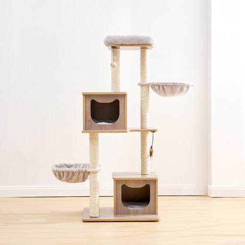 catry凯瑞 一体式猫爬架家用双猫窝猫树猫架一体吊床立式剑麻抓柱