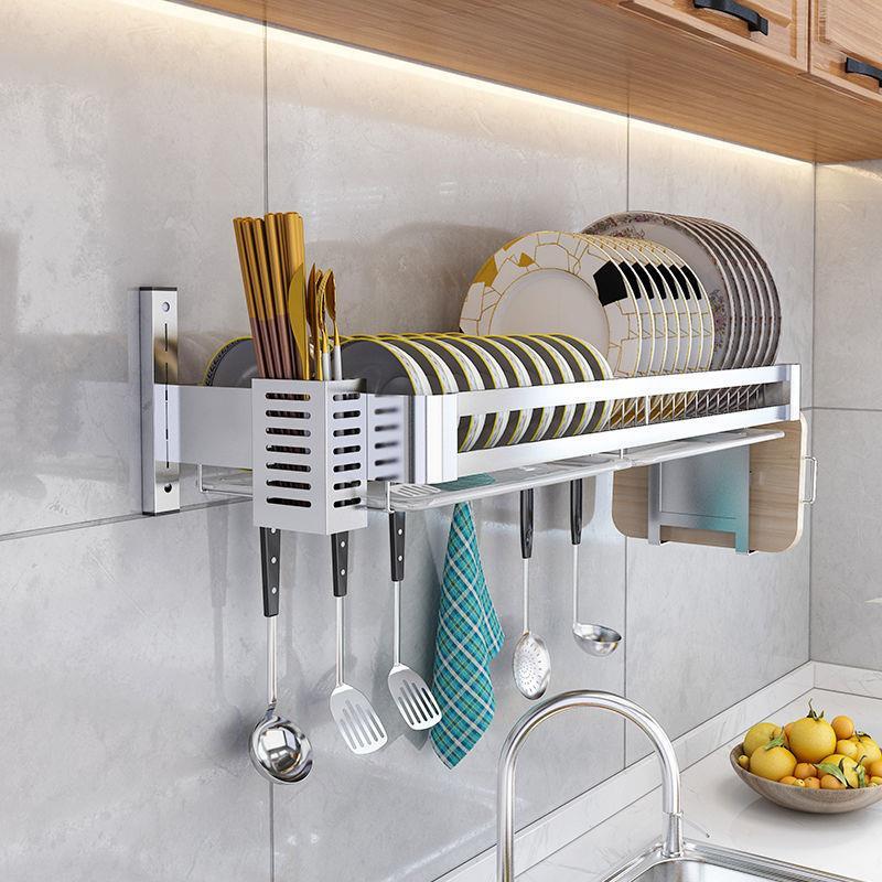 304不锈钢沥水碗架厨房水槽置物架壁挂式放碗筷洗碗池碗碟收纳架