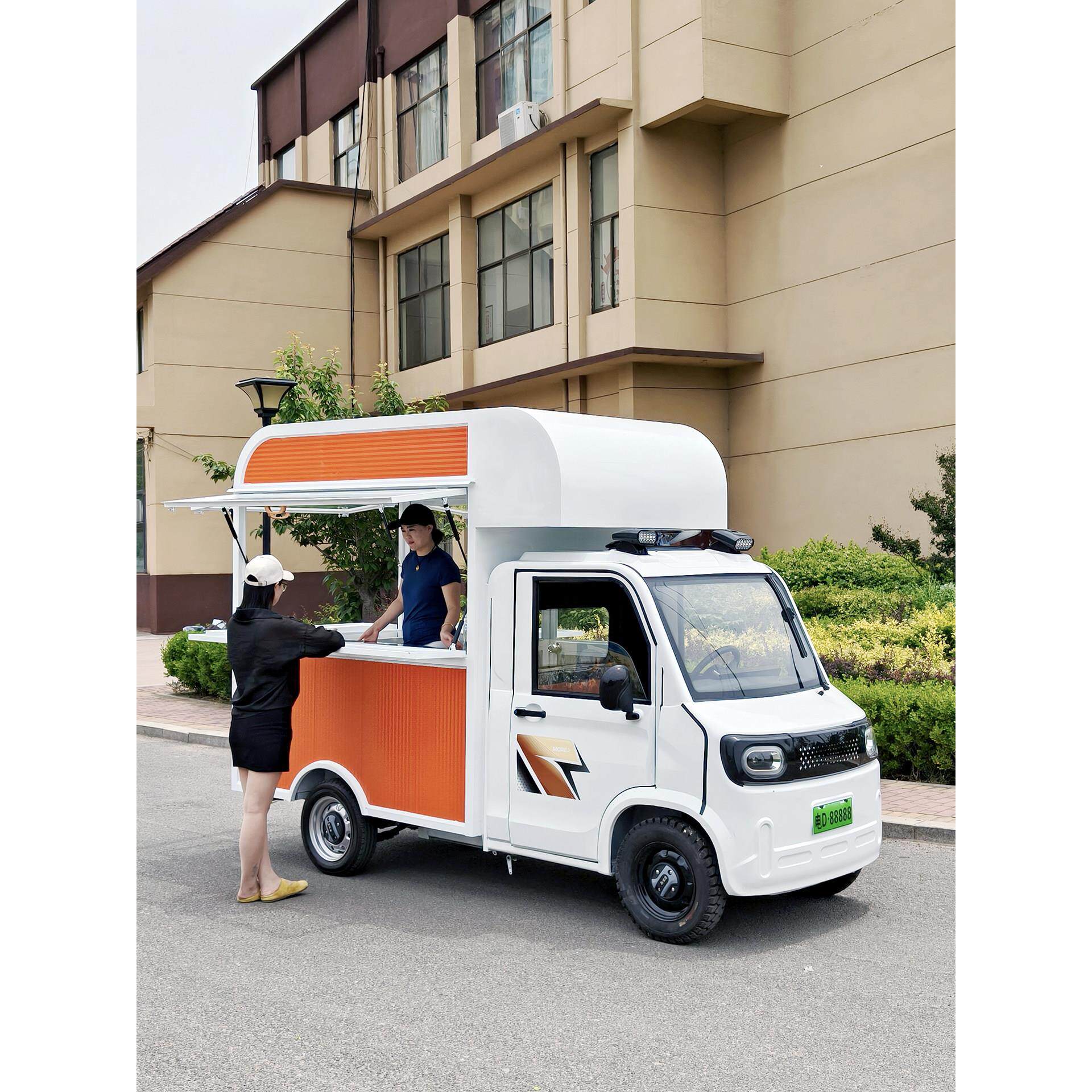 爱厨 电动四轮餐车多功能小吃车流动四轮车摆摊专用