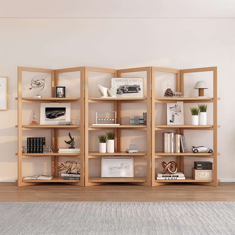 全实木书架商场展示架商店存储架客厅创意屏幕办公室隔板书架书架