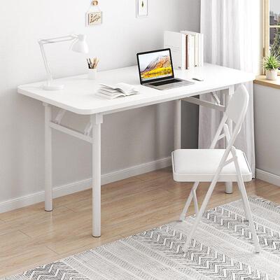 【升级圆腿圆角桌面】可折叠电脑桌长方形培训桌简约家用餐桌写字