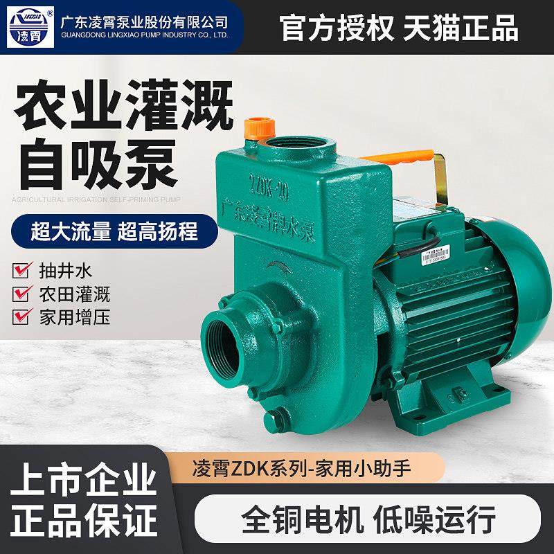 广东凌霄水泵增压泵家用大流量自吸泵1.5寸2寸抽水机农用灌溉泵