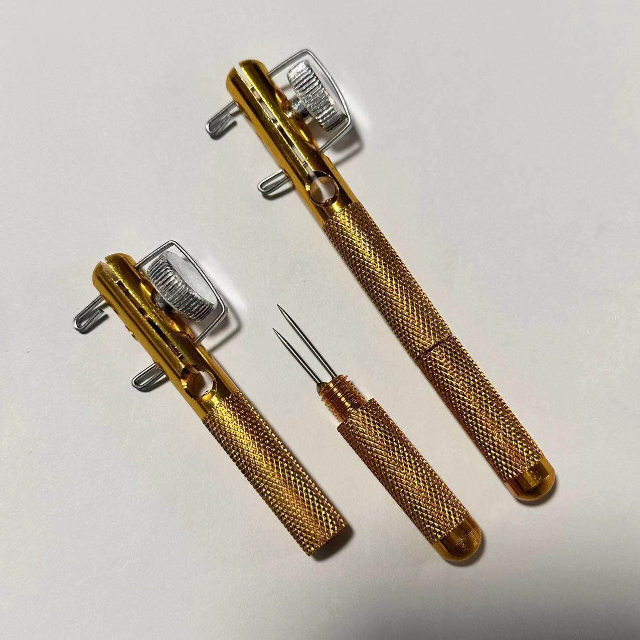 厂家供应子线打结器铝合金绑钩器金属黄色钓台渔具配件现货
