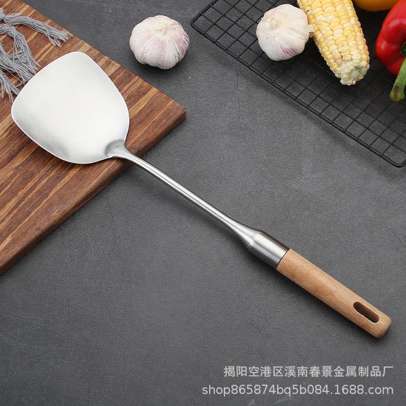 榉木柄防烫系列 好用的厨房工具 锅铲 勺子 不锈钢加木手柄