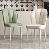 奶油风现代简约餐桌椅家用软包休闲咖啡厅洽谈椅高级感靠背椅子