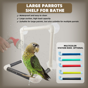 金刚葵花中大型鹦鹉玻璃洗澡清洁大吸力坚固吸盘站架站台休息台