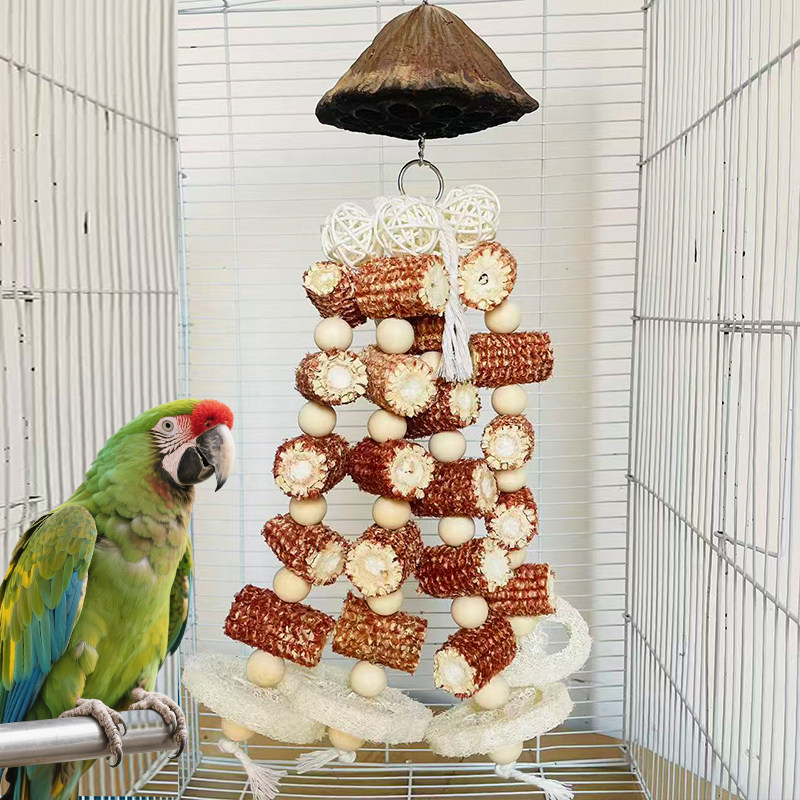玉米芯莲蓬啃咬无公害鹦鹉啃咬磨嘴牙发泄玩具用品