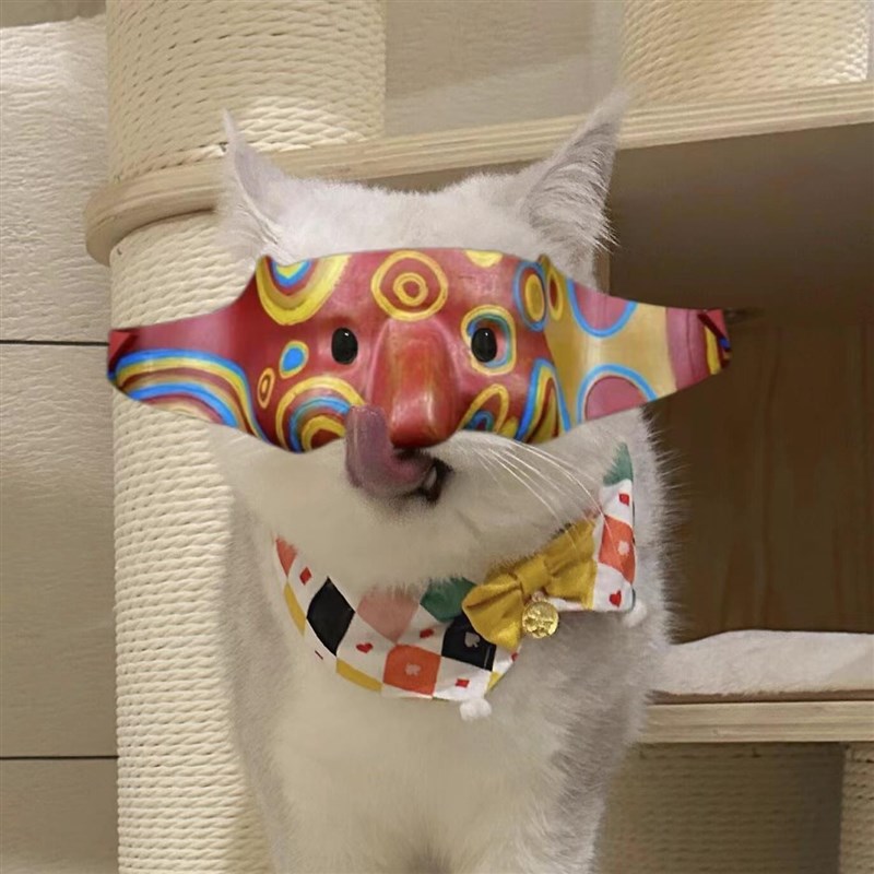 吴彦祖面具宠物猫咪面具帅气阿祖半脸面罩cos宠物拍摄道具生日装