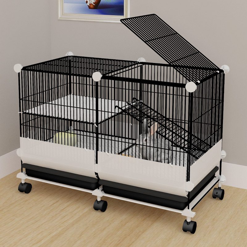 兔子笼子室内家用自动清粪防喷尿特大号窝养宠物兔专用双层别墅屋,宠物/宠物食品及用品,兔笼,淘宝优惠券,粉丝福利购,淘宝优惠卷