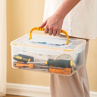 五金工具箱家用手提式多功能桌面收纳盒扳手螺丝刀维修工具收纳盒