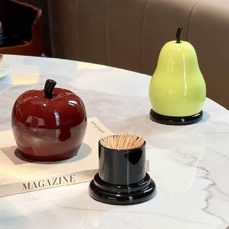 新款苹果梨牙签筒家用棉签盒高颜值可爱创意高档牙线盒牙签Y23,家装主材,其它,淘宝优惠券,粉丝福利购,淘宝优惠卷