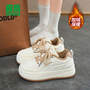 2025冬季 二棉鞋 新款 爆款 子女 森马加绒小白鞋 百搭休闲厚底板鞋 女款