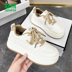 森马女鞋小白鞋女春季2026新款爆款时尚百搭休闲鞋厚底板鞋子女款