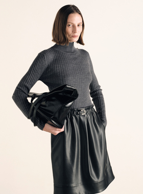 ATELIO·美利奴羊毛坑条超弹针织打底衫