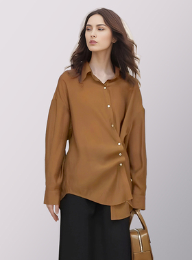 Petit Bari春夏两穿设计长袖天丝衬衫女 莱赛尔垂顺透气显瘦上衣