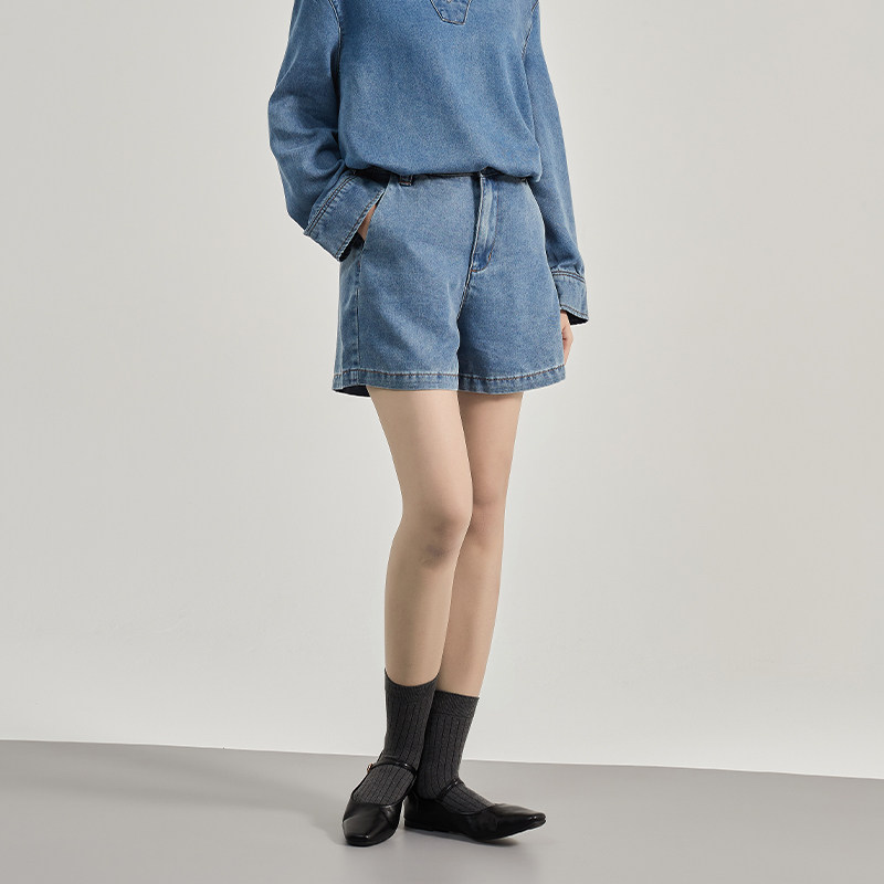 Petit Bari 宽松百搭牛仔百慕大短裤