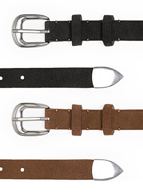 Petit Bari 复古vintage反绒皮金属扣腰带