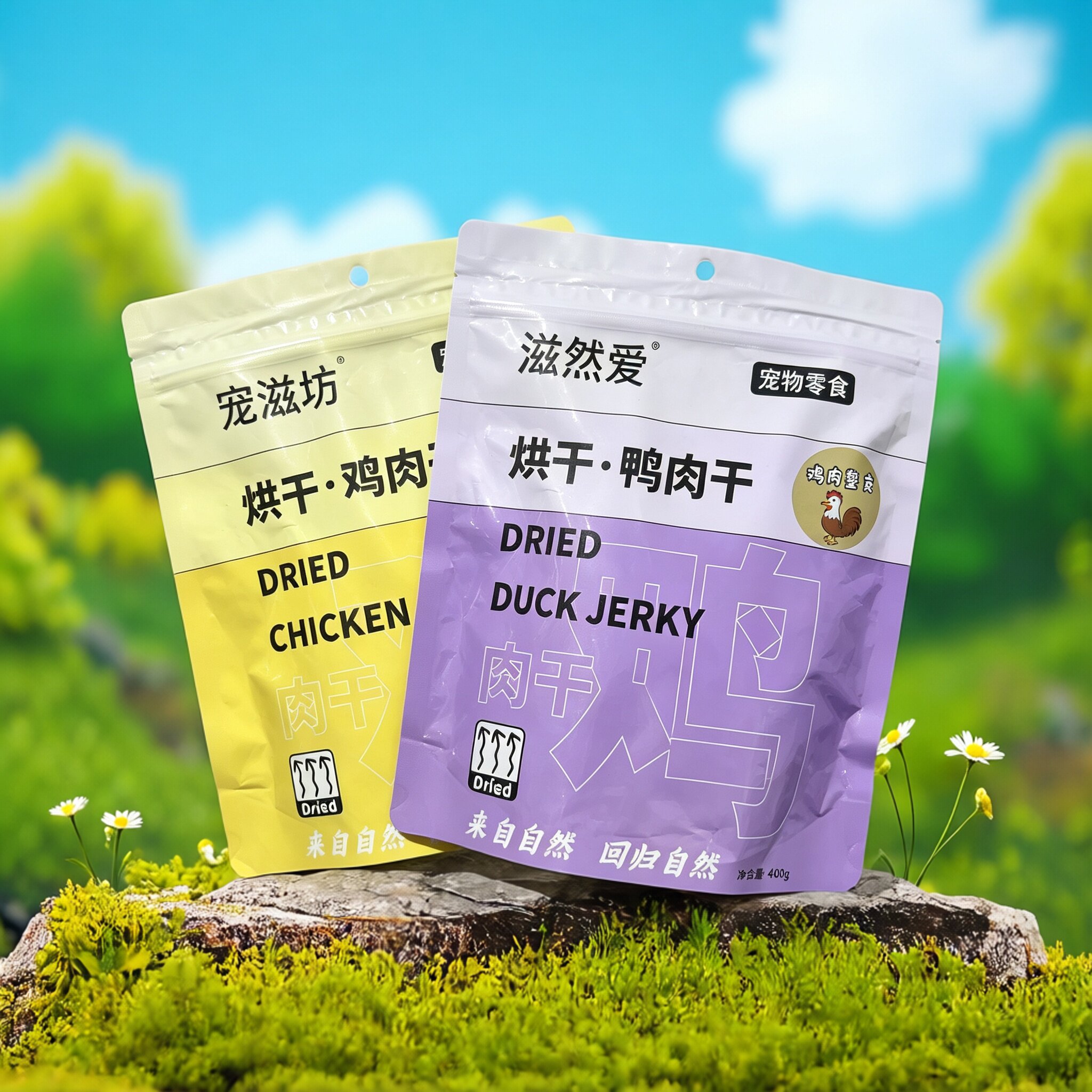 滋然爱狗狗零食鸡胸片训练奖励雪花牛肉粒切丝拌饭鸡胗片营养零食