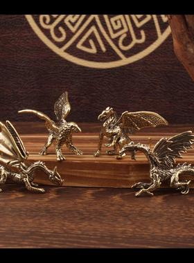 跨境热销黄铜魔兽青龙 魔兽火龙飞龙 摆件工艺品铜器桌面家居装饰