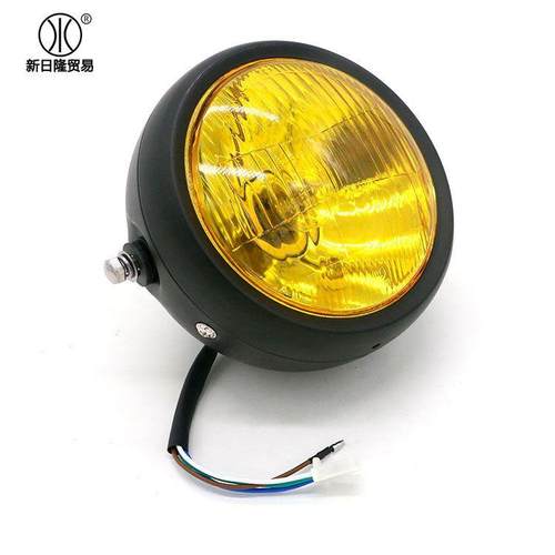 CG125改装 复古大灯 GN125复古黑壳圆前大灯 摩托车配件供应