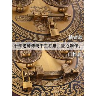 纯铜大门拉手圆形古建祠堂兽头门环庭院木门狮子头门把手门栓 中式