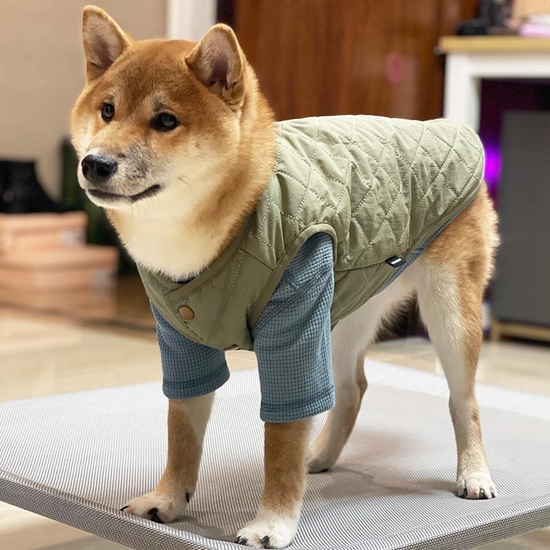 NINKIN狗狗马甲背心泰迪法斗柯基柴犬幼犬衣服加厚田园犬保暖秋冬