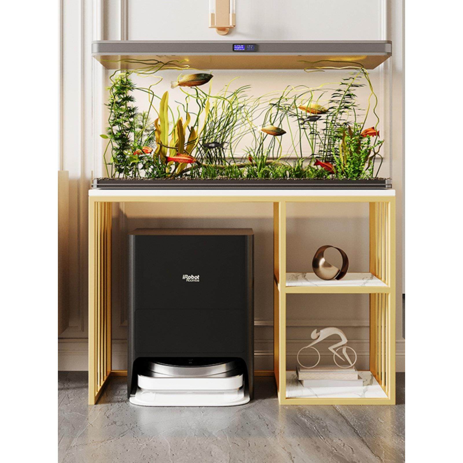 轻奢岩板鱼缸架铁艺置物架沙发边几饮水机架子底柜桌客厅杂物收纳,住宅家具,搁板/置物架/家用陈列架,淘宝优惠券,粉丝福利购,淘宝优惠卷