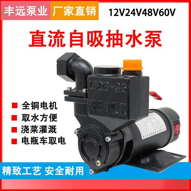 直流自吸抽水泵家用水井农用浇灌浇菜12V24V48V60V电瓶电动车水泵