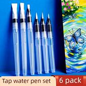 大容量自来水笔套装 水粉水彩固体颜料软头刷初学者和小学生专用艺