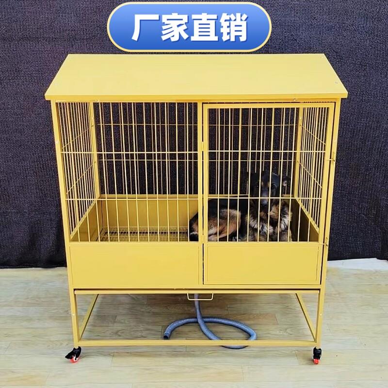 镀锌管实心高档烤漆狗笼子室外防雨屋顶猫兔笼水冲漏斗式鸡鸭笼具