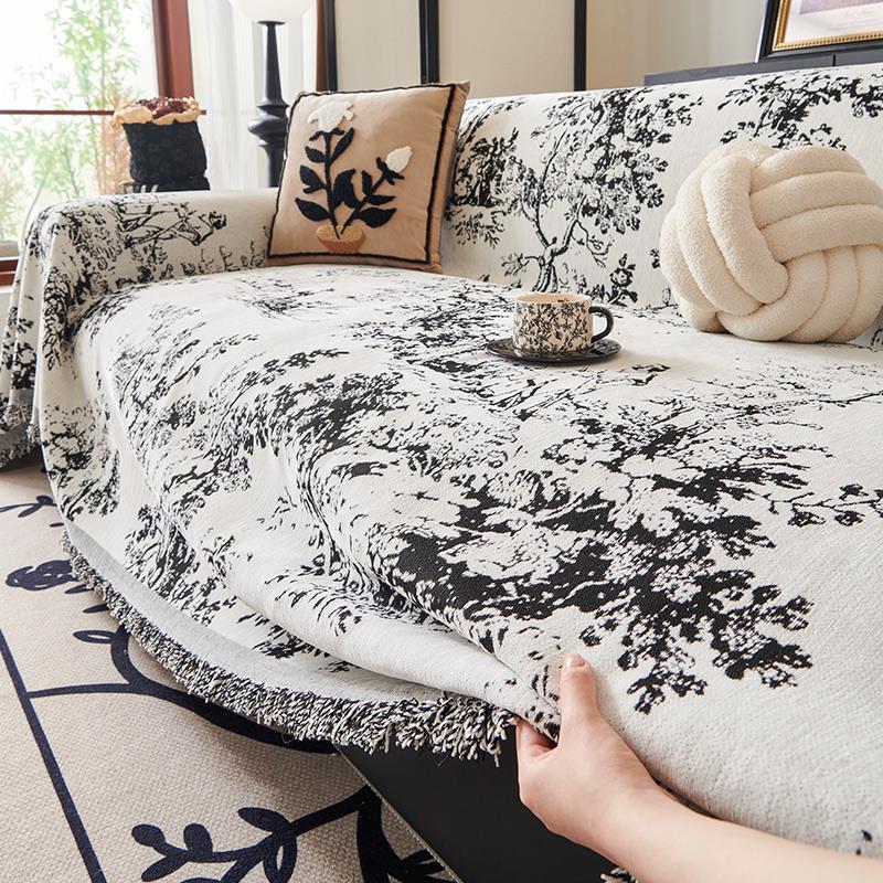 中古风沙发盖布法式高级感2025新款复古沙发巾一整张全盖套罩毯