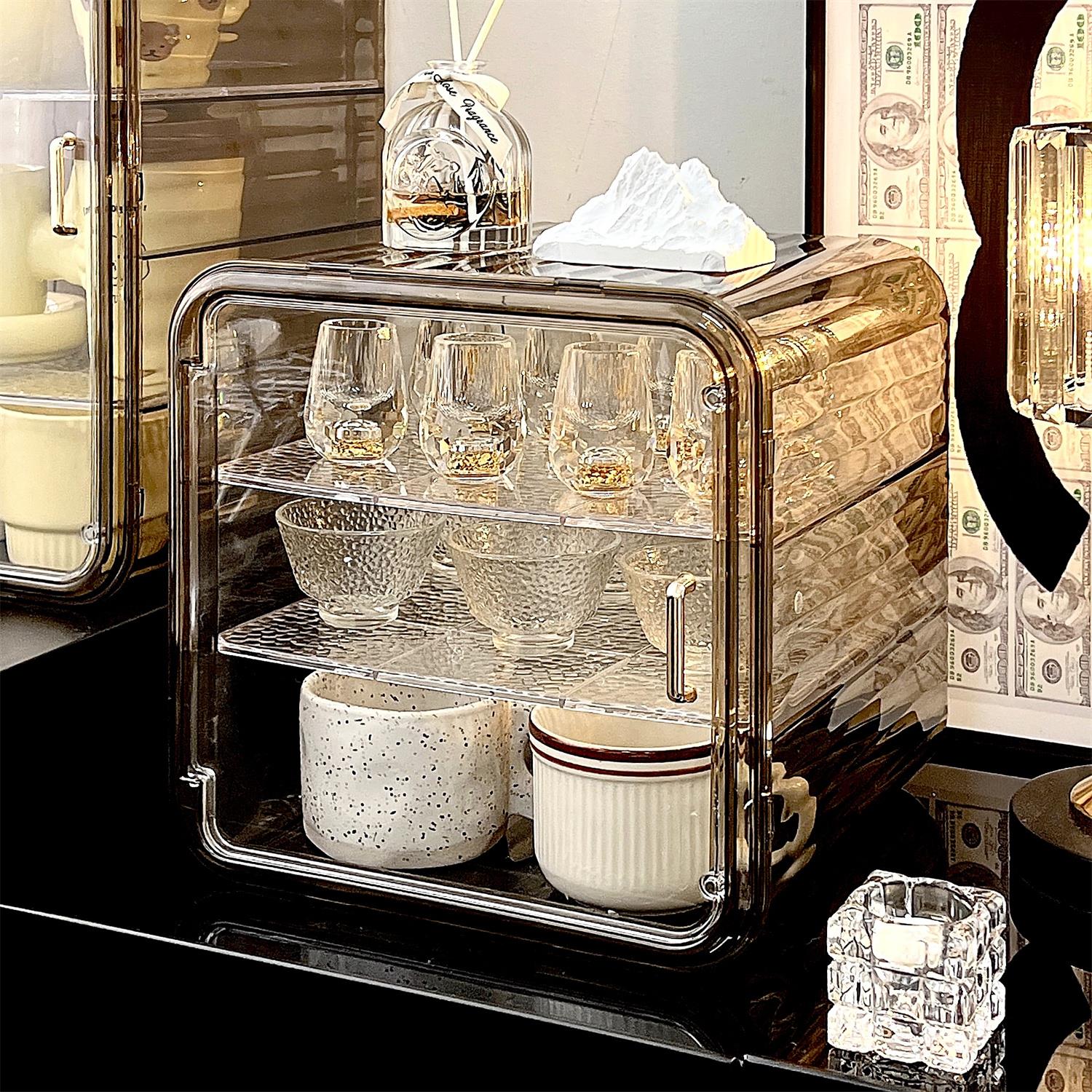 杯架压克力防尘杯子置物架水杯茶杯架桌面咖啡杯马克杯收纳盒