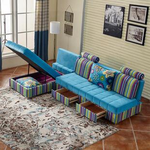 小户型布艺沙发可折叠多功能沙发床两用可储物带抽屉转角2025新款