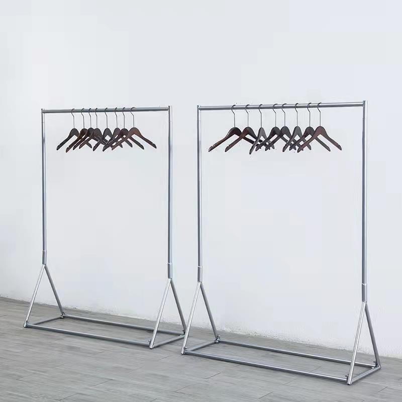 服装店展示架落地式组合银色衣架网红女装店陈列侧挂架ins不掉漆