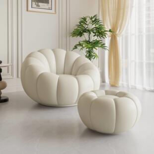 南瓜懒人沙发椅猫抓皮单人榻榻米可躺可睡云朵旋转椅休闲椅网红椅