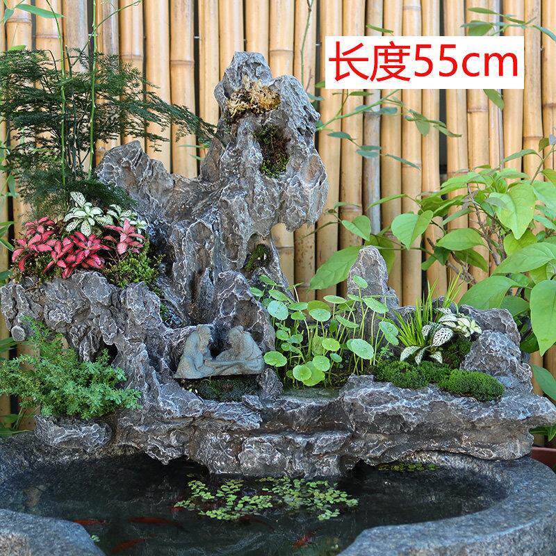 假山造景流水景观喷泉瀑布中式石头摆件庭院阳台花园可养鱼缸装饰