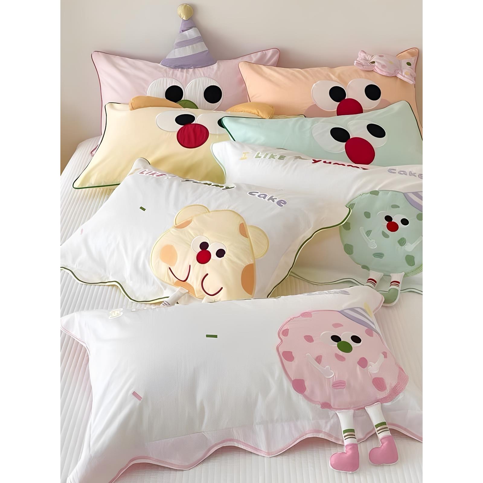 卡通可爱纯棉儿童枕套幼儿园宝宝枕套全棉枕头套30x50单只装48x74