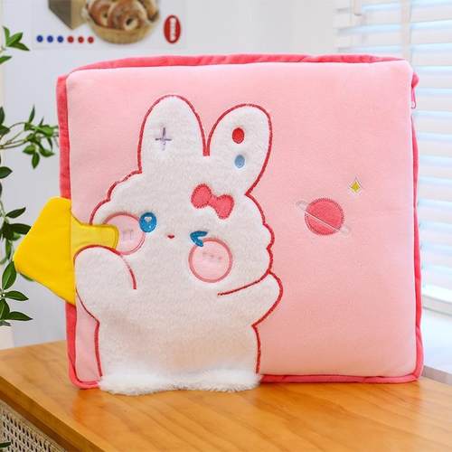 卡通小兔子抱枕被子两用折叠靠枕毯二合一空调被兔叽