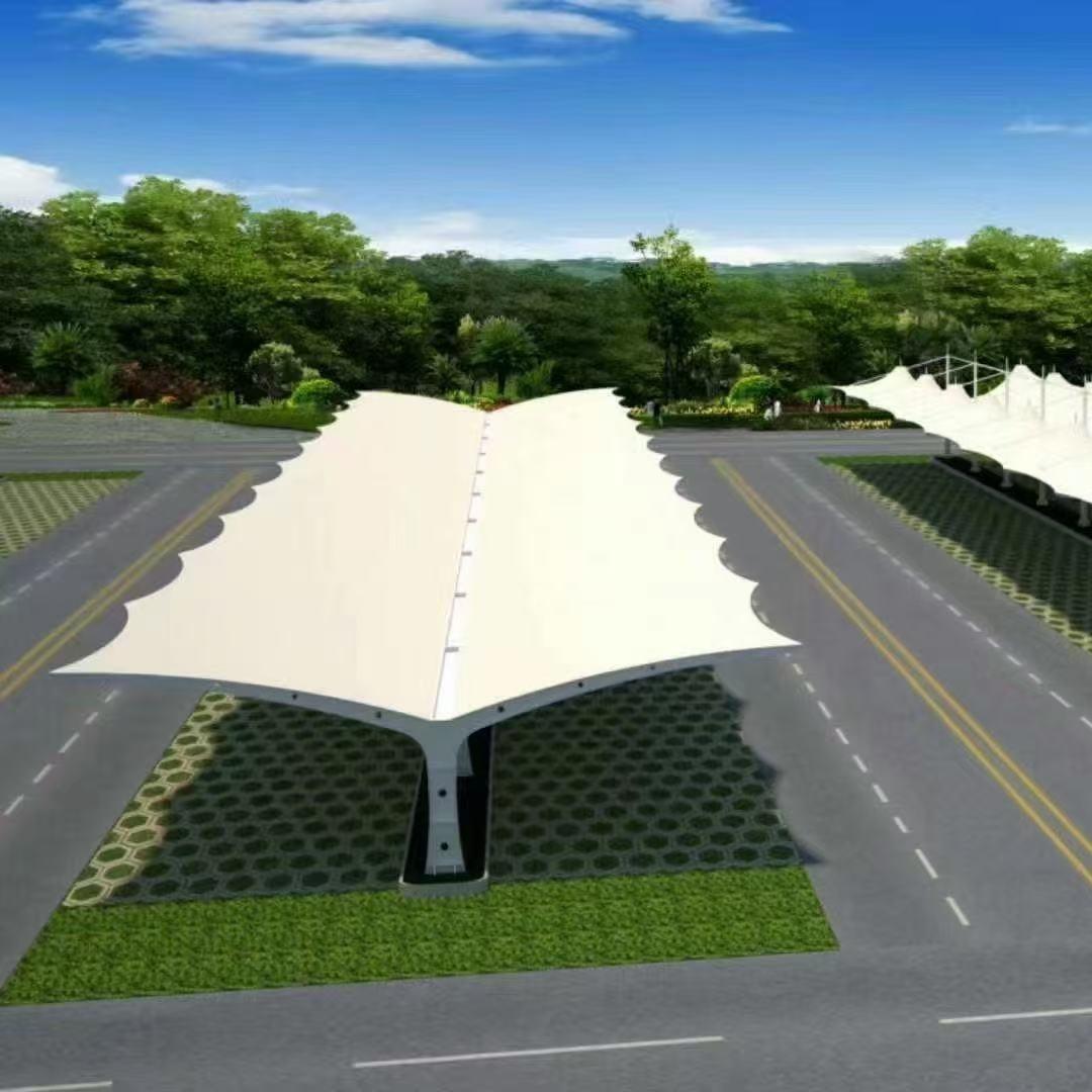 膜结构车棚汽车停车棚充电桩棚社区电动车棚自行车遮阳雨棚