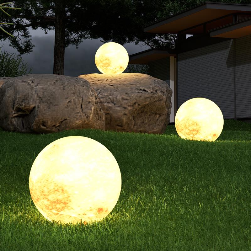 月球灯户外太阳能草坪灯庭院月亮氛围灯露台花园造景防水落地灯