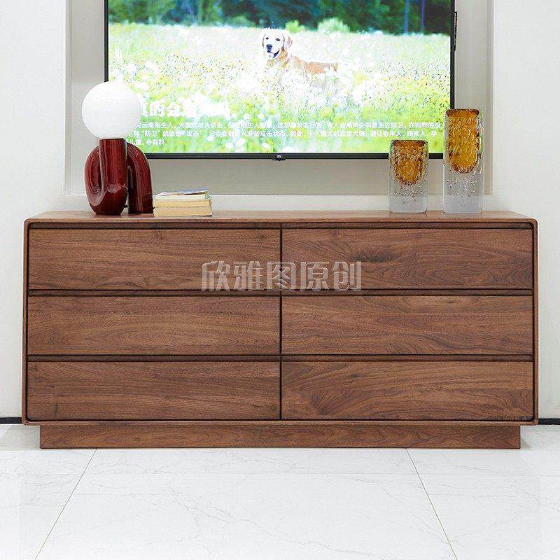 实木斗柜收纳柜北美黑胡桃木储物柜客厅靠墙柜子卧室抽屉柜六斗柜,住宅家具,斗柜,淘宝优惠券,粉丝福利购,淘宝优惠卷