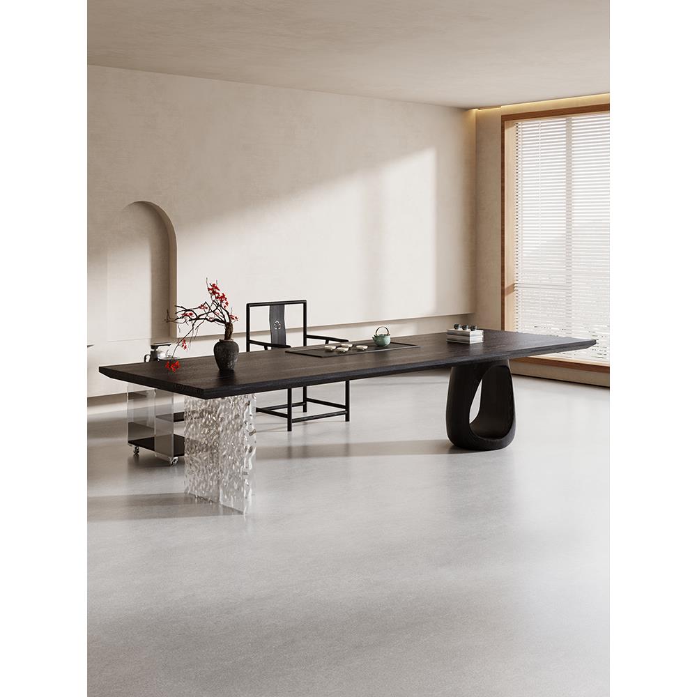 Wabi-Sabi风格实木茶几，高端茶几，红茶室设计师办公室接待洽谈