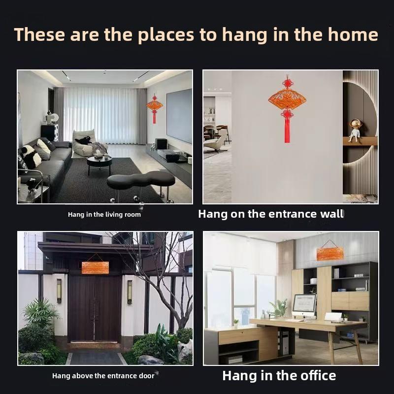 桃木天官赐福牌匾门牌门贴雕挂件入户大门对邻居门专解五帝钱天宫